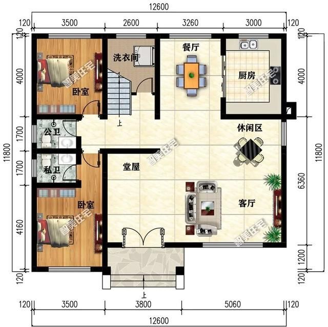 面宽12米进深6米的二层小别墅图5