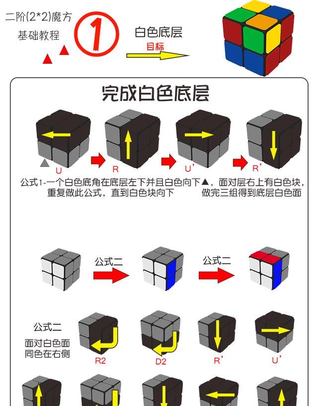 二阶魔方还原教程一步一步图解(一秒就能还原魔方教学)图2